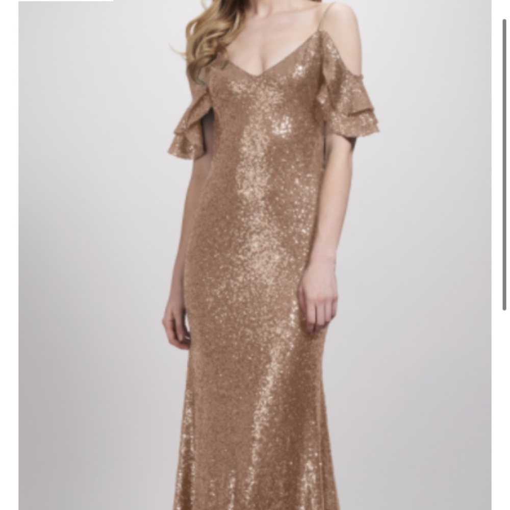 THEIA ROSEGOLD DRESS WITH SEQUINS SIZE 4